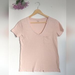 Madewell Pink V Neck Basic T Shirt Size XXSmall Runs Larger